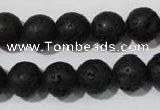 CLV486 15.5 inches 12mm round black lava beads wholesale