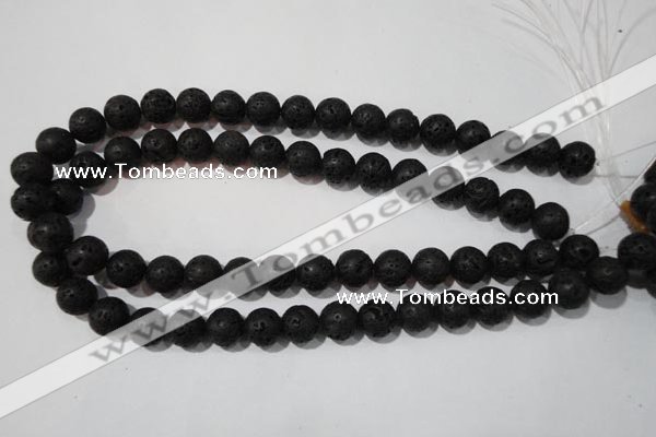 CLV486 15.5 inches 12mm round black lava beads wholesale