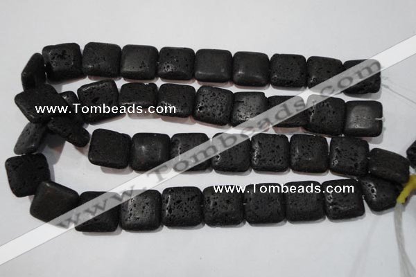 CLV495 15.5 inches 20*20mm square black lava beads wholesale