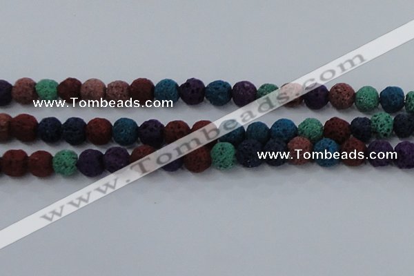 CLV522 15.5 inches 8mm round mixed lava beads wholesale