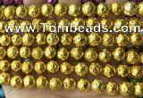 CLV534 15.5 inches 6mm round plated lava beads wholesale