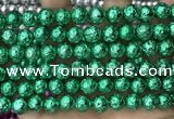 CLV537 15.5 inches 6mm round plated lava beads wholesale