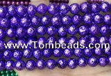 CLV539 15.5 inches 6mm round plated lava beads wholesale