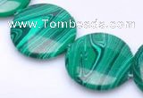 CMA08 15.5 inches 25mm coin imitate malachite beads wholesale