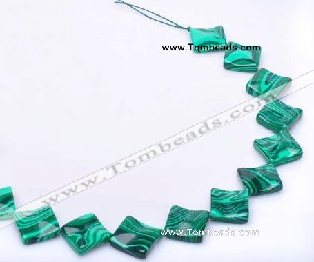 CMA09 15.5 inches 22mm rhombus imitate malachite beads Wholesale