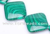 CMA10 15.5 inches 31mm rhombus imitate malachite beads wholesale