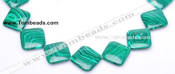 CMA10 15.5 inches 31mm rhombus imitate malachite beads wholesale