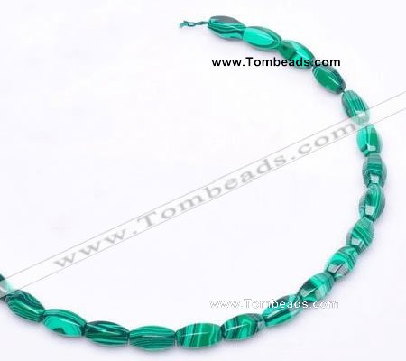 CMA25 8*14mm faceted drum imitate malachite beads Wholesale