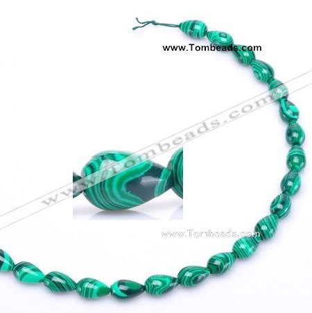 CMA30 8*12mm teardrop imitate malachite beads wholesale