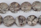 CMB09 15.5 inches 16mm flat round natural medical stone beads