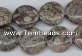 CMB10 15.5 inches 18mm flat round natural medical stone beads