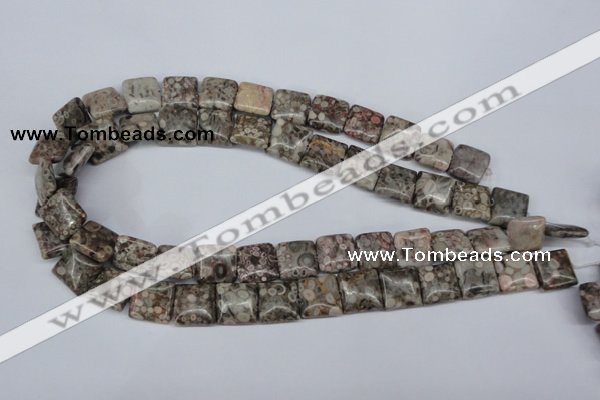 CMB19 15.5 inches 14*14mm square natural medical stone beads