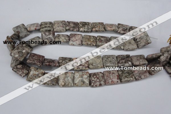 CMB21 15.5 inches 18*18mm square natural medical stone beads