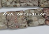 CMB22 15.5 inches 20*20mm square natural medical stone beads