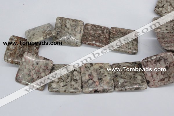 CMB25 15.5 inches 40*40mm square natural medical stone beads