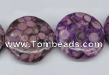 CMB32 15.5 inches 25mm flat round dyed natural medical stone beads