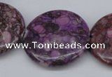 CMB33 15.5 inches 30mm flat round dyed natural medical stone beads