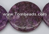 CMB34 15.5 inches 40mm flat round dyed natural medical stone beads