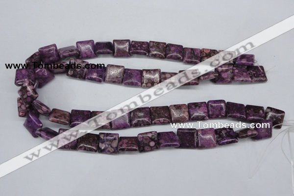 CMB37 15.5 inches 14*14mm square dyed natural medical stone beads