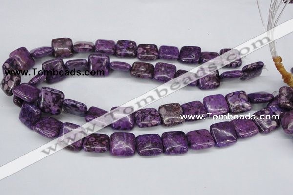 CMB38 15.5 inches 16*16mm square dyed natural medical stone beads