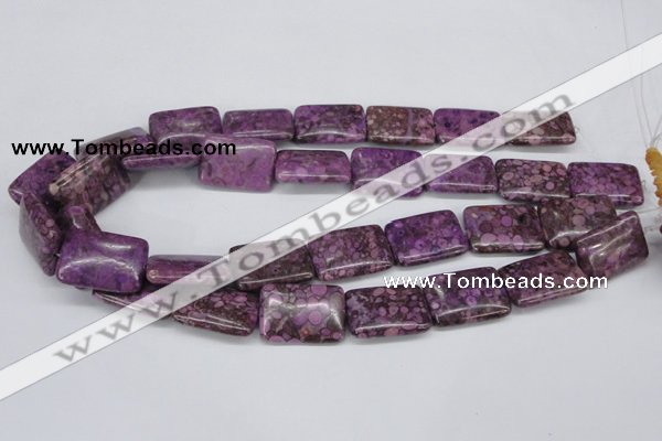 CMB41 15.5 inches 18*25mm rectangle dyed natural medical stone beads