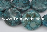 CMB43 15.5 inches 20mm flat round dyed natural medical stone beads