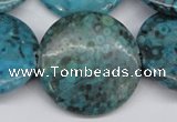 CMB45 15.5 inches 30mm flat round dyed natural medical stone beads