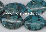 CMB50 15.5 inches 18*25mm oval dyed natural medical stone beads