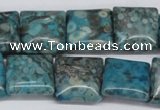 CMB52 15.5 inches 16*16mm square dyed natural medical stone beads