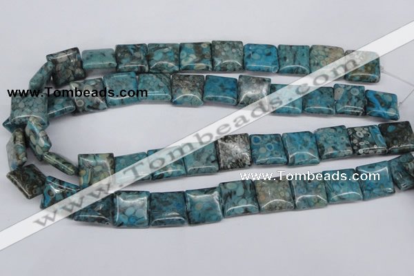 CMB52 15.5 inches 16*16mm square dyed natural medical stone beads