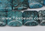 CMB53 15.5 inches 18*18mm square dyed natural medical stone beads