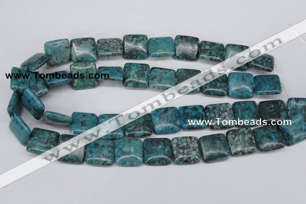 CMB53 15.5 inches 18*18mm square dyed natural medical stone beads