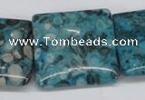 CMB55 15.5 inches 30*30mm square dyed natural medical stone beads