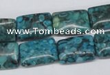 CMB57 15.5 inches 13*18mm rectangle dyed natural medical stone beads