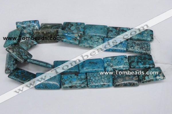 CMB59 15.5 inches 20*30mm rectangle dyed natural medical stone beads