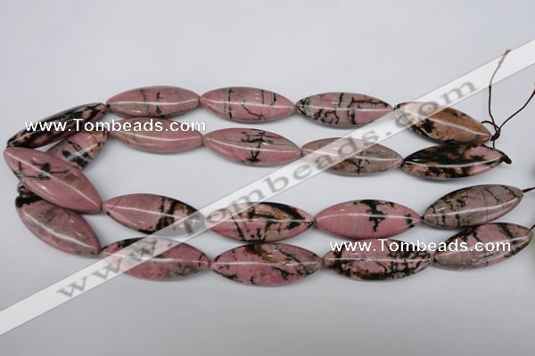 CME08 15.5 inches 15*40mm marquise rhodonite gemstone beads