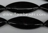 CME10 15.5 inches 15*40mm marquise black agate gemstone beads