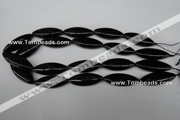 CME10 15.5 inches 15*40mm marquise black agate gemstone beads