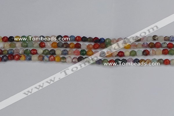 CME100 15.5 inches 4mm faceted round mixed gemstone beads