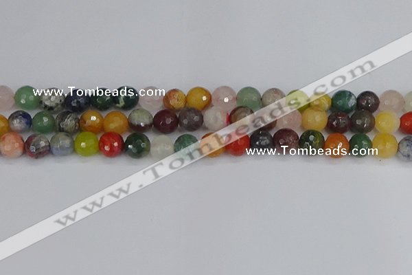 CME102 15.5 inches 8mm faceted round mixed gemstone beads