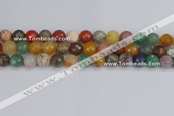 CME104 15.5 inches 12mm faceted round mixed gemstone beads