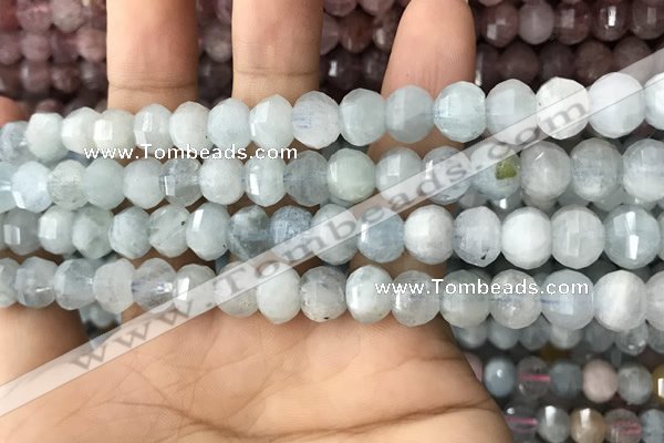 CME202 15.5 inches 7*9mm - 8*10mm pumpkin aquamarine beads