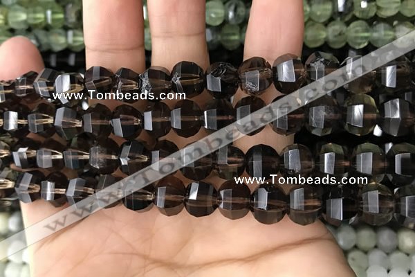 CME212 15.5 inches 7*9mm - 8*10mm pumpkin smoky quartz beads