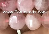 CME234 15.5 inches 10*11mm - 10*12mm pumpkin Madagascar rose quartz beads