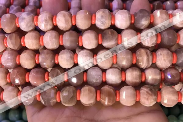 CME303 15.5 inches 8*11mm - 9*12mm pumpkin moonstone beads