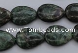 CME32 15.5 inches 15*20mm flat teardrop emerald gemstone beads