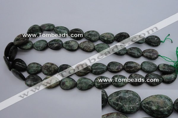 CME32 15.5 inches 15*20mm flat teardrop emerald gemstone beads