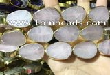 CME506 12 inches 18*28mm - 20*30mm flat teardrop rose quartz beads