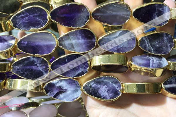 CME508 12 inches 18*28mm - 20*30mm flat teardrop amethyst beads