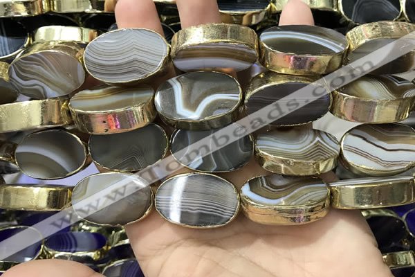 CME516 12 inches 18*28mm - 20*30mm oval banded agate beads